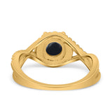 Round Natural Stone Twisted Ring