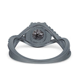 Round Natural Stone Twisted Ring