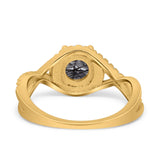 Round Natural Stone Twisted Ring