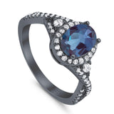 Oval Natural Stone Split Shank Ring