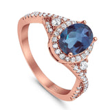 Oval Natural Stone Split Shank Ring