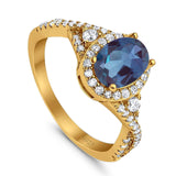 Oval Natural Stone Split Shank Ring