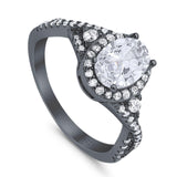 Oval Natural Stone Split Shank Ring