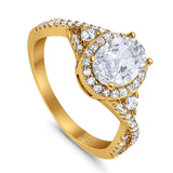 Oval Natural Stone Split Shank Ring