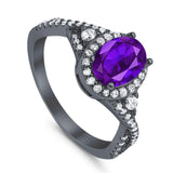 Oval Natural Stone Split Shank Ring