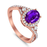 Oval Natural Stone Split Shank Ring