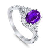 Oval Natural Stone Split Shank Ring