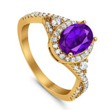 Oval Natural Stone Split Shank Ring