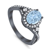 Oval Natural Stone Split Shank Ring