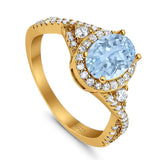 Oval Natural Stone Split Shank Ring