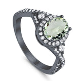 Oval Natural Stone Split Shank Ring