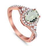 Oval Natural Stone Split Shank Ring