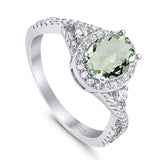 Oval Natural Stone Split Shank Ring