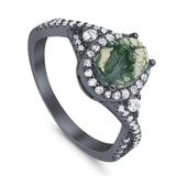 Oval Natural Stone Split Shank Ring