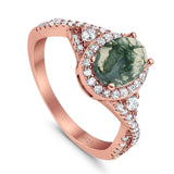 Oval Natural Stone Split Shank Ring