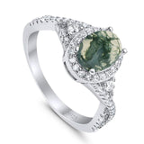 Oval Natural Stone Split Shank Ring