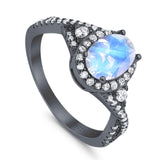 Oval Natural Stone Split Shank Ring