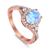 Oval Natural Stone Split Shank Ring