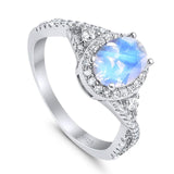 Oval Natural Stone Split Shank Ring