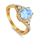 Oval Natural Stone Split Shank Ring