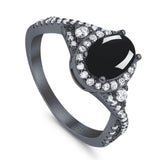 Oval Natural Stone Split Shank Ring