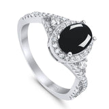 Oval Natural Stone Split Shank Ring