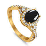 Oval Natural Stone Split Shank Ring