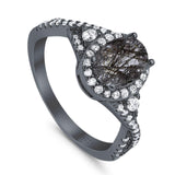 Oval Natural Stone Split Shank Ring