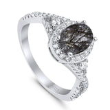 Oval Natural Stone Split Shank Ring