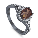 Oval Natural Stone Split Shank Ring