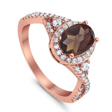 Oval Natural Stone Split Shank Ring