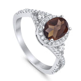 Oval Natural Stone Split Shank Ring