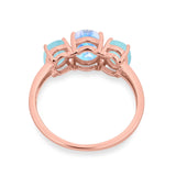 Art Deco Oval Natural Stone Trio Ring