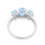 Art Deco Oval Natural Stone Trio Ring