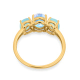 Art Deco Oval Natural Stone Trio Ring