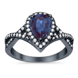 Art Deco Pear Infinity Twisted Ring  