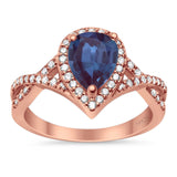 Art Deco Pear Infinity Twisted Ring  