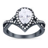 Art Deco Pear Infinity Twisted Ring  