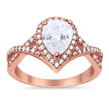 Art Deco Pear Infinity Twisted Ring  