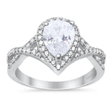 Art Deco Pear Infinity Twisted Ring  