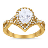 Art Deco Pear Infinity Twisted Ring  