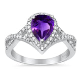 Art Deco Pear Infinity Twisted Ring  