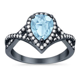 Art Deco Pear Infinity Twisted Ring  