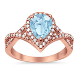 Art Deco Pear Infinity Twisted Ring  