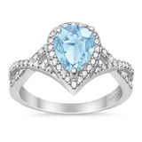 Art Deco Pear Infinity Twisted Ring  