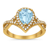 Art Deco Pear Infinity Twisted Ring  