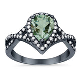 Art Deco Pear Infinity Twisted Ring  