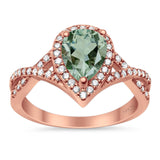 Art Deco Pear Infinity Twisted Ring  