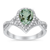 Art Deco Pear Infinity Twisted Ring  