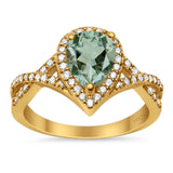 Art Deco Pear Infinity Twisted Ring  